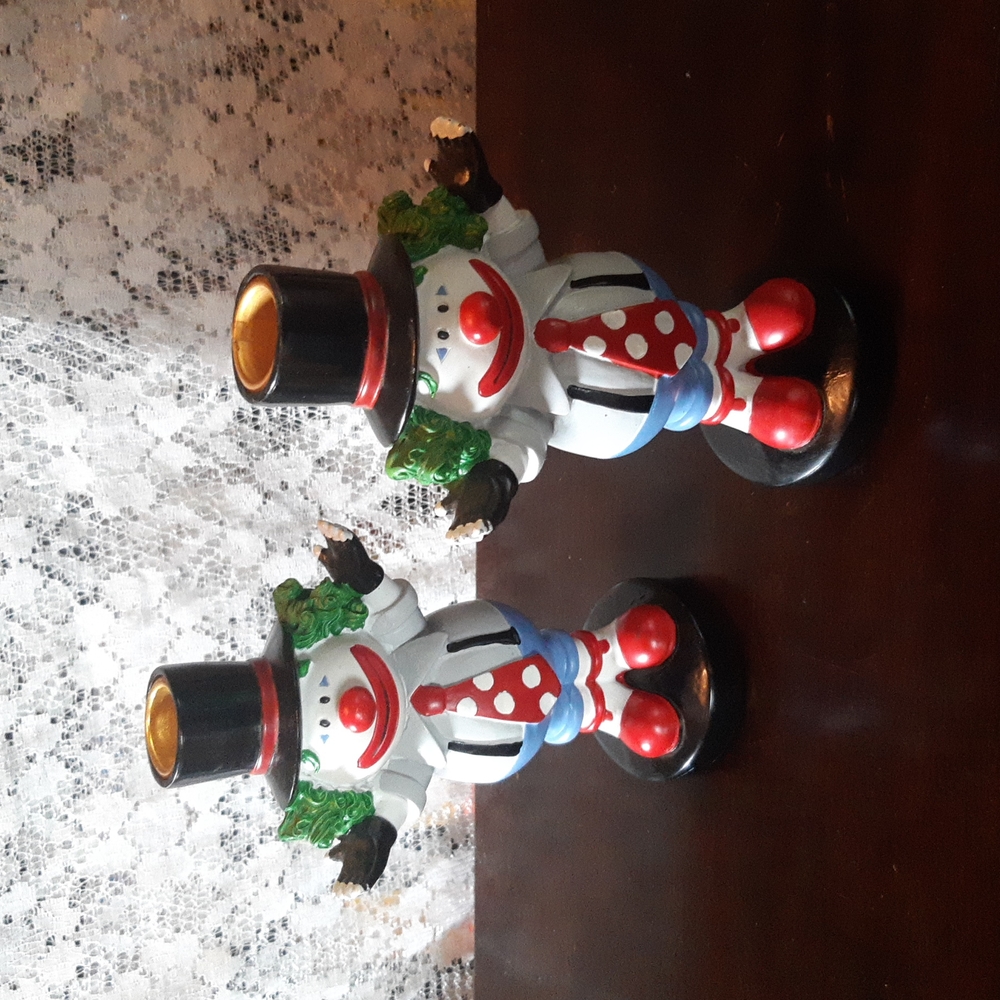 Clown Candle Holders Rainbow Moments Hand Painted